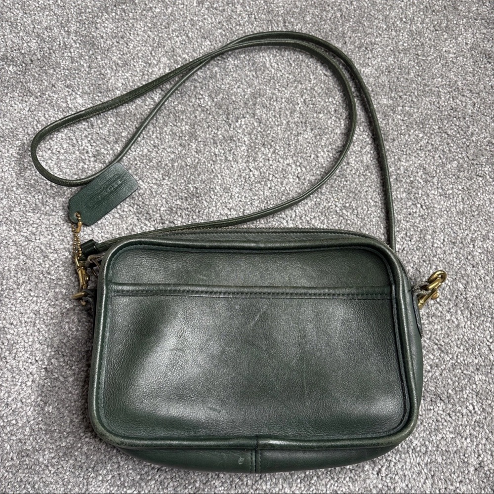 RARE 9925 Vintage Coach Carnival Crossbody Leather Green Bag Purse. - Picture 2 of 11